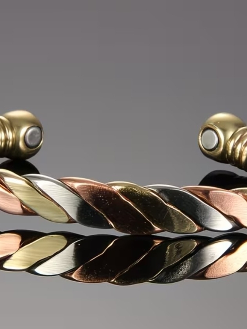 NWOT Tri-Tone Twisted Open Cuff Bracelet - Gold, Silver & Rose